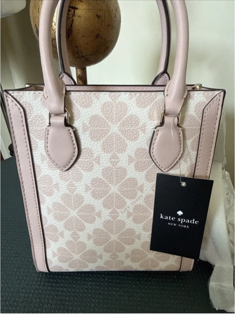 Kate Spade Flower Mini Tote Rose Pink Smoke 2 Tone Crossbody Bag NWT $329
